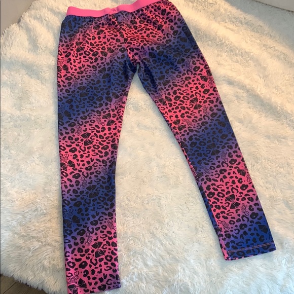 Gradient Navy and Coral Patterned Leggings with Tapered Design - Picture 7 of 11